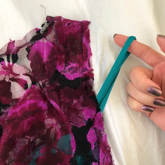 Fuchsia & Teal Lace Dress URBAN Outfitters Size XS - Picture 7 of 7